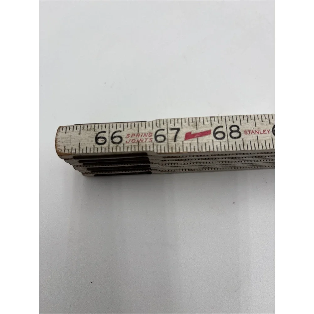 Vintage 6 ft Stanley‎ Handyman spring joints folding ruler No. 96 White